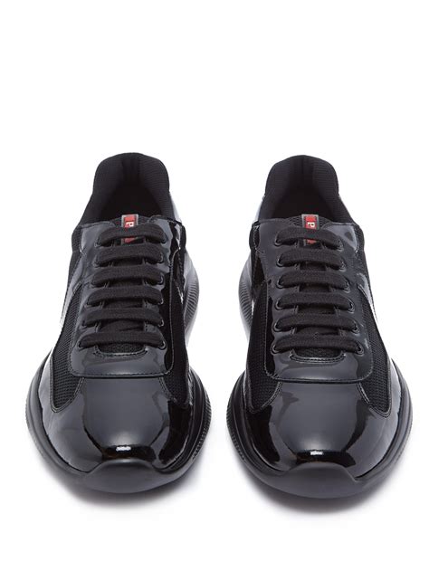 Prada Patent Black 'Americas Cup' Sneakers 